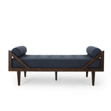 Contemporary Tufted Chaise Lounge with Rolled Accent Pillows - NH353413