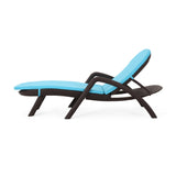 Outdoor Faux Wicker Chaise Lounge with Cushion - NH912313