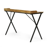 Modern Industrial Handcrafted Mango Wood Tray Top Desk, Natural and Black - NH264413