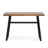 Modern Industrial Handcrafted Acacia Wood Desk, Natural and Black - NH464413