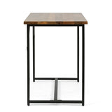 Modern Industrial Handcrafted Mango Wood Desk, Honey Brown and Black - NH564413