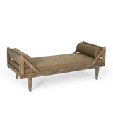 Rustic Tufted Double End Chaise Lounge with Bolster Pillows - NH171513