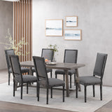 French Country Wood Upholstered Dining Chair (Set of 6) - NH955513