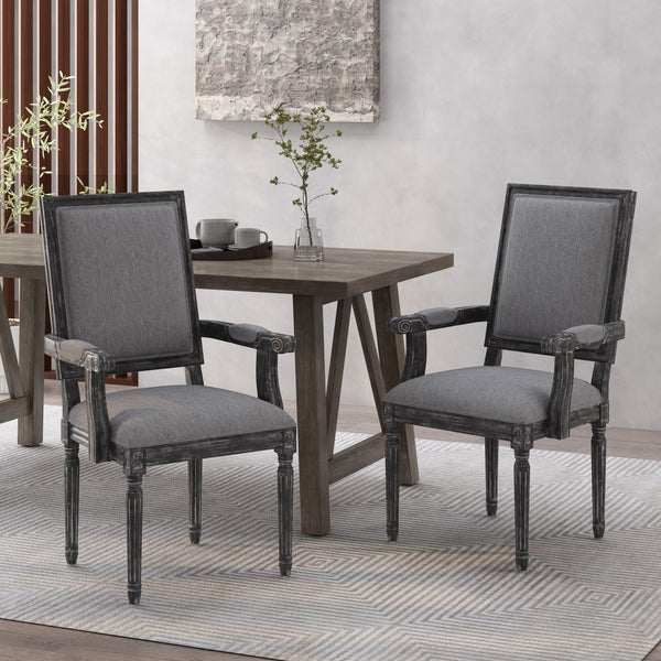 French Country Wood Upholstered Dining Chair - NH511513