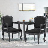 French Country Wood Upholstered Dining Armchair - NH581513