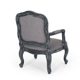 French Country Wood Upholstered Dining Armchair - NH581513