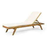 Outdoor Acacia Wood Chaise Lounge with Water Resistant Cushions, Set of 4 - NH848413