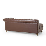 Tufted 7 Seater Sectional Sofa with Nailhead Trim - NH635413