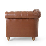Tufted 7 Seater Sectional Sofa with Nailhead Trim - NH635413