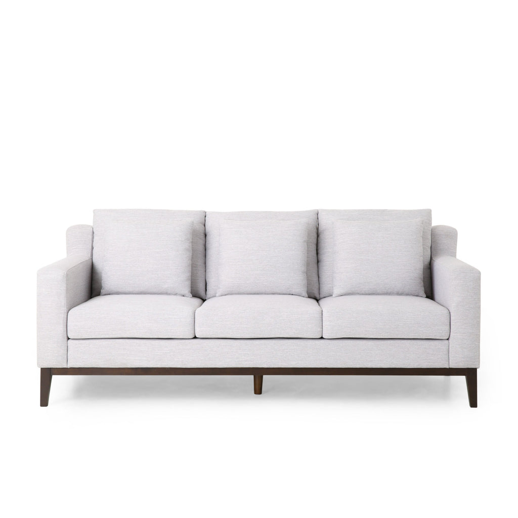 Contemporary Fabric 3 Seater Sofa with Accent Pillows NH249413