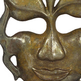 Handcrafted Aluminum Decorative Face Accessory with Stand, Brass - NH073413