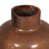 Handcrafted Aluminum Bottle Vase, Burnt Copper - NH373413