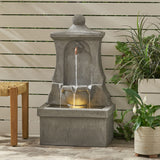 Outdoor 2-Tier Single Spout Fountain, Light Gray - NH947413