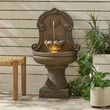 Outdoor 2-Tier Single Spout Fountain, Light Brown - NH157413