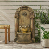 Outdoor 2-Tier Single Spout Fountain, Light Brown - NH357413
