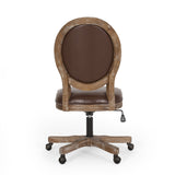 French Country Upholstered Swivel Office Chair - NH639413
