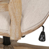 French Country Upholstered Swivel Office Chair - NH572513
