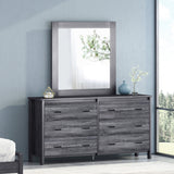 Contemporary 6 Drawer Vanity Dresser with Square Mirror - NH119413