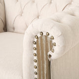 Tufted Fabric Club Chair with Nailhead Trim - NH193413