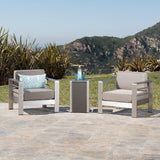 Outdoor Aluminum Club Chairs with Side Table - NH674003