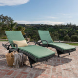 Outdoor Wicker Chaise Lounges w/ Water Resistant Cushions (Set of 2) - NH899003