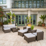 Outdoor 10 Piece Wicker Sofa Collection w/ Water Resistant Cushions - NH364003