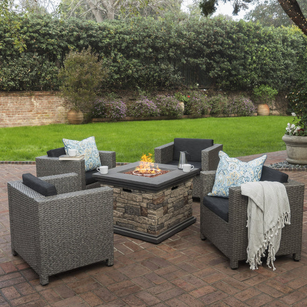 4-Seater Outdoor Fire Pit Chat Set - NH093003