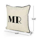 Modern Fabric MR and MRS Throw Pillows (Set of 2) - NH395113