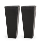 Outdoor Modern Cast Stone Planters (Set of 2) - NH147413