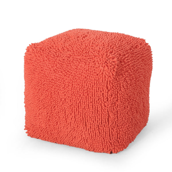 Modern Microfiber Chenille Cube Pouf - NH701413