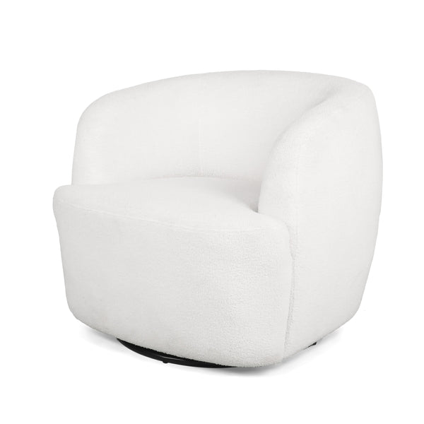 Sydmor Contemporary Boucle Upholstered Swivel Club Chair