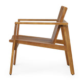 Outdoor Acacia Wood Slatted Club Chairs, Set of 2, Teak - NH435513