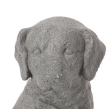 Outdoor Dog Garden Statue, Stone Gray - NH063413