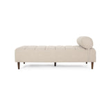 Holmwood Mid Century Modern Fabric Tufted Chaise Lounge with Bolster Pillow