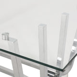 Modern Glass Top Coffee Table, Chrome - NH816413