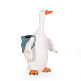Outdoor Decorative Goose Planter, White and Blue - NH779413