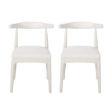 Covey Mid Century Modern Fabric Upholstered Wood Dining Chairs, Set of 2