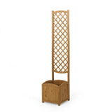 Traditional Square Firwood Planter Box with Trellis - NH705313