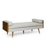 Mid-Century Modern Tufted Double End Chaise Lounge with Bolster Pillows - NH227413