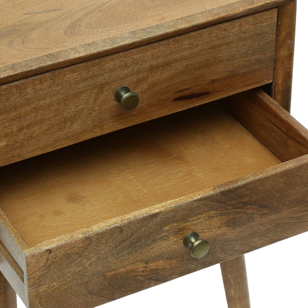 MidCentury Modern Handcrafted Mango Wood Side Table, Natural NH4334