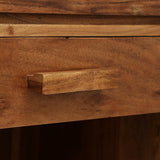 Boho Handcrafted Acacia Wood Nightstand - NH702413