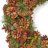 18.5" Pine Cone and Glitter Unlit Artificial Christmas Wreath - NH366313