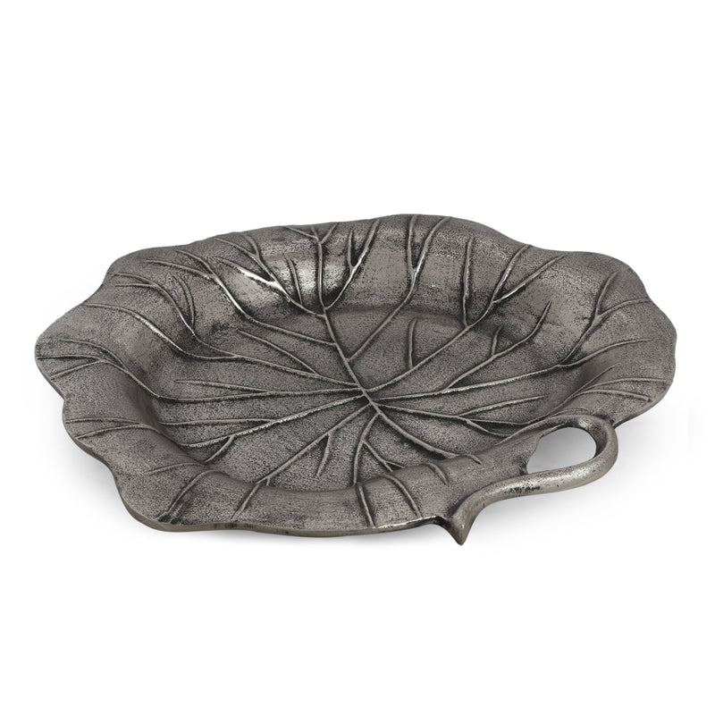 Handcrafted Aluminum Leaf Dish - NH531413
