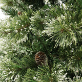 Cashmere Pine and Mixed Needles Pre-Lit Clear LED Hinged Artificial Christmas Tree with Snow and Glitter Branches and Frosted Pinecones - NH612513