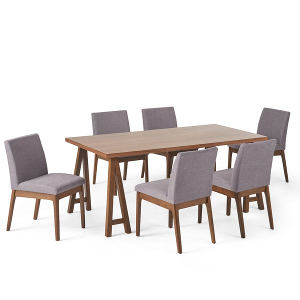 Mid-Century Modern 7 Piece Dining Set with A-Frame Table - NH833313