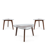 Mid-Century Modern Table Set with Glass Top - NH429313