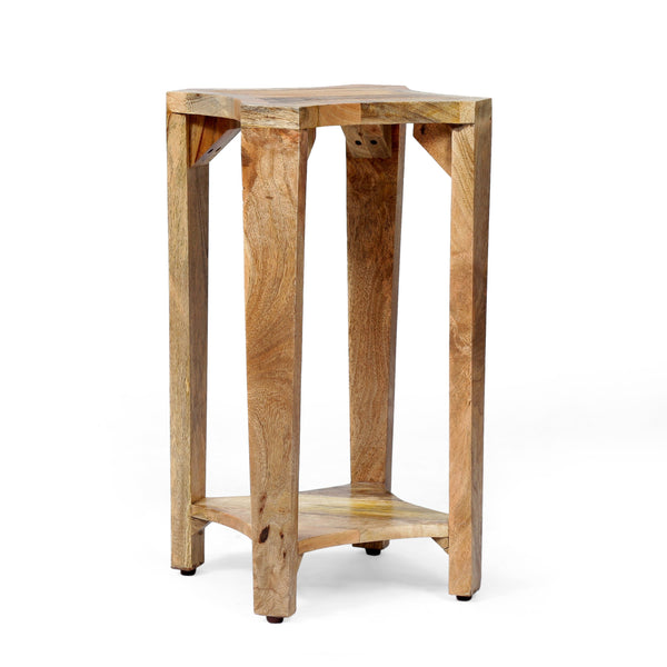 Handcrafted Boho Mango Wood Side Table - NH133313