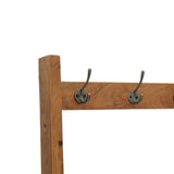 Modern Industrial Handcrafted Acacia Wood Coat Rack with Bench Storage, Natural - NH606413