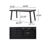 Chitwood Indoor Modern Industrial Acacia Wood Dining Table