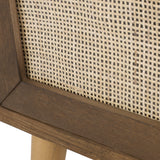 Contemporary End Table with Storage, Walnut, Natural, and Antique Gold - NH492513